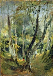 Bükkös ülő cigányokkal a távolban, kb. 1799-1801